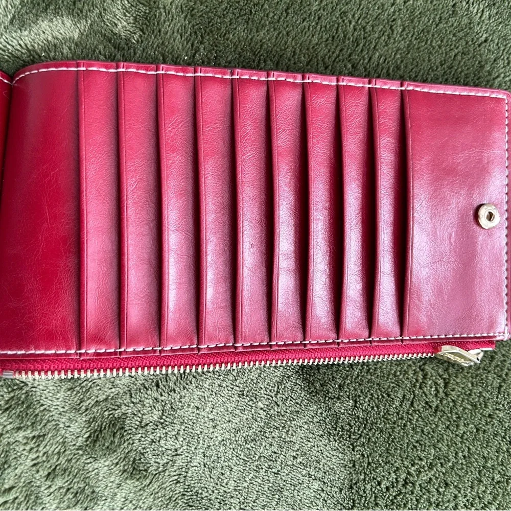 ANDOILT Women's Leather Wallet RFID Blocking Credit Card Holder Zipper Cellphone